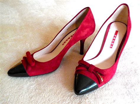 red prada suede shoe|Prada heels red bottom.